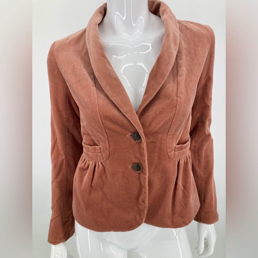 J Crew Jacket Lined Size S Salmon Colored Button Up Gently Used